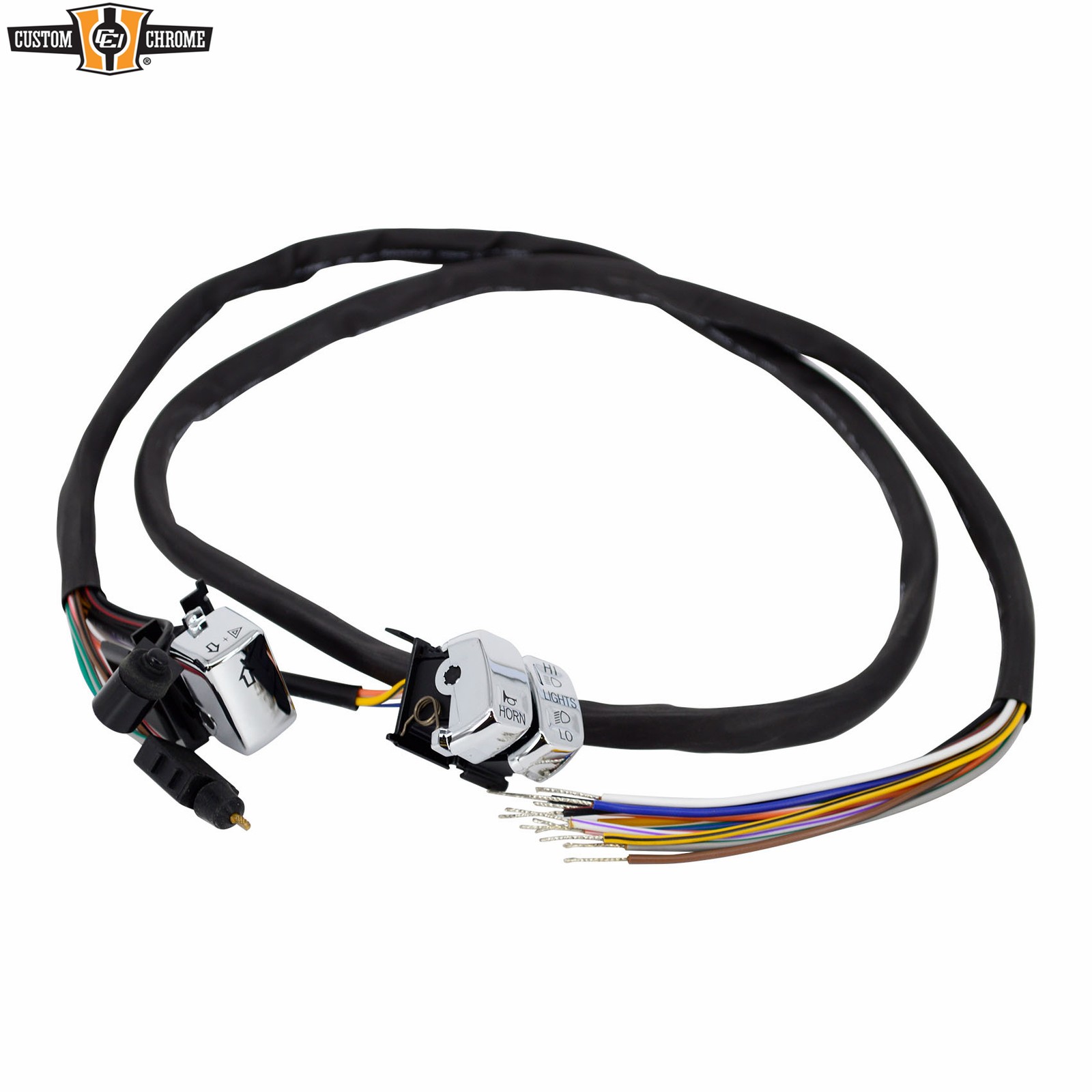 Chrome Handlebar Switch Harness Kit Fit For Harley Touring W/ Radio 1996-2013