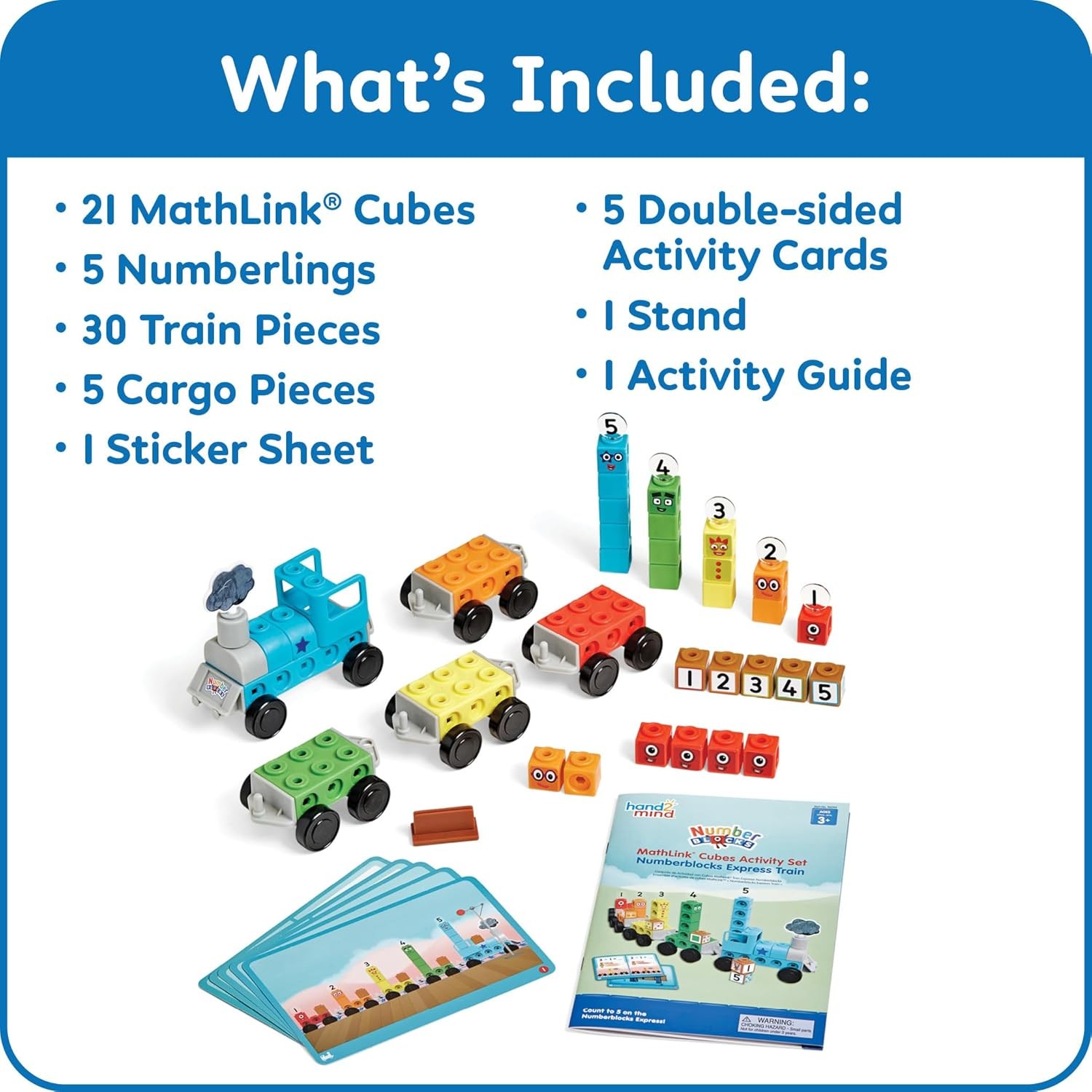 hand2mind Numberblocks Express Train MathLink Cubes Activity Set, Preschool...