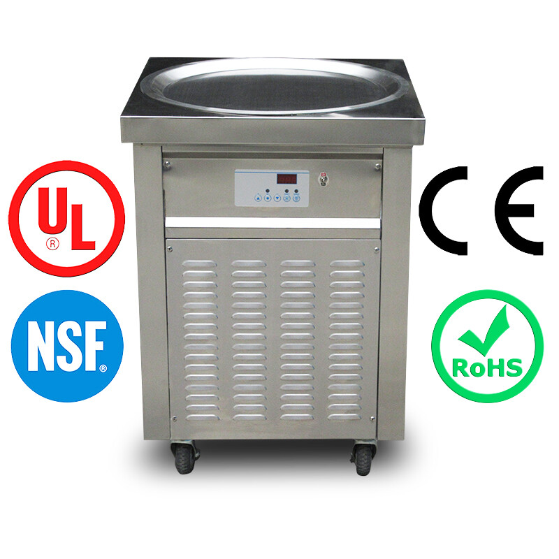 Commercial 22" dia round pan fried ice cream machine rolled ice cream machine
