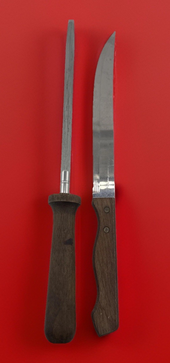 Imperial Collectables 12” Knife & Honing Sharpener w/ Wood Handle