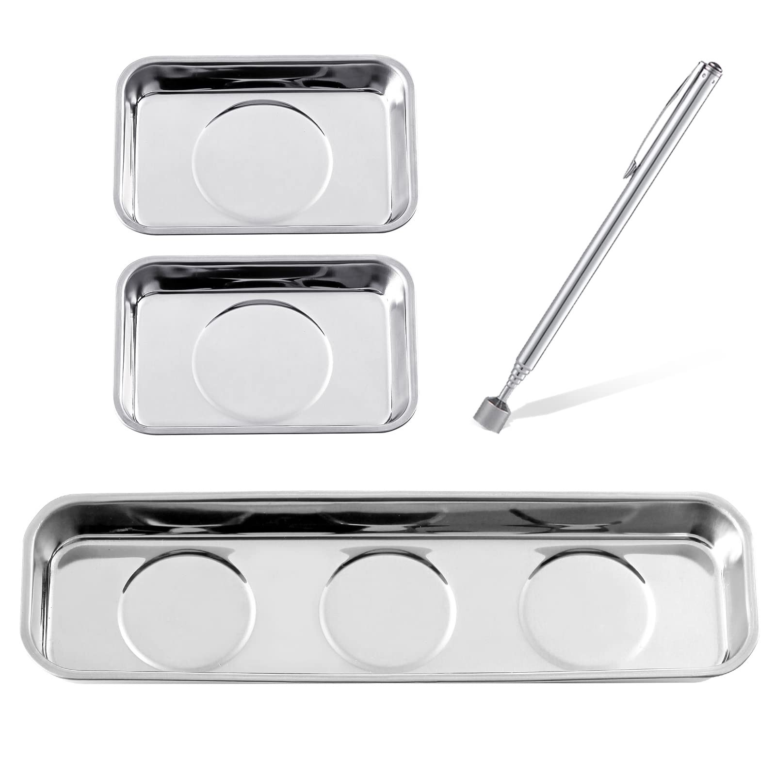 Rechabite 3 Pieces Magnetic Trays with 5LBs 8.9", 2 x 3.7"+5LB Pickup