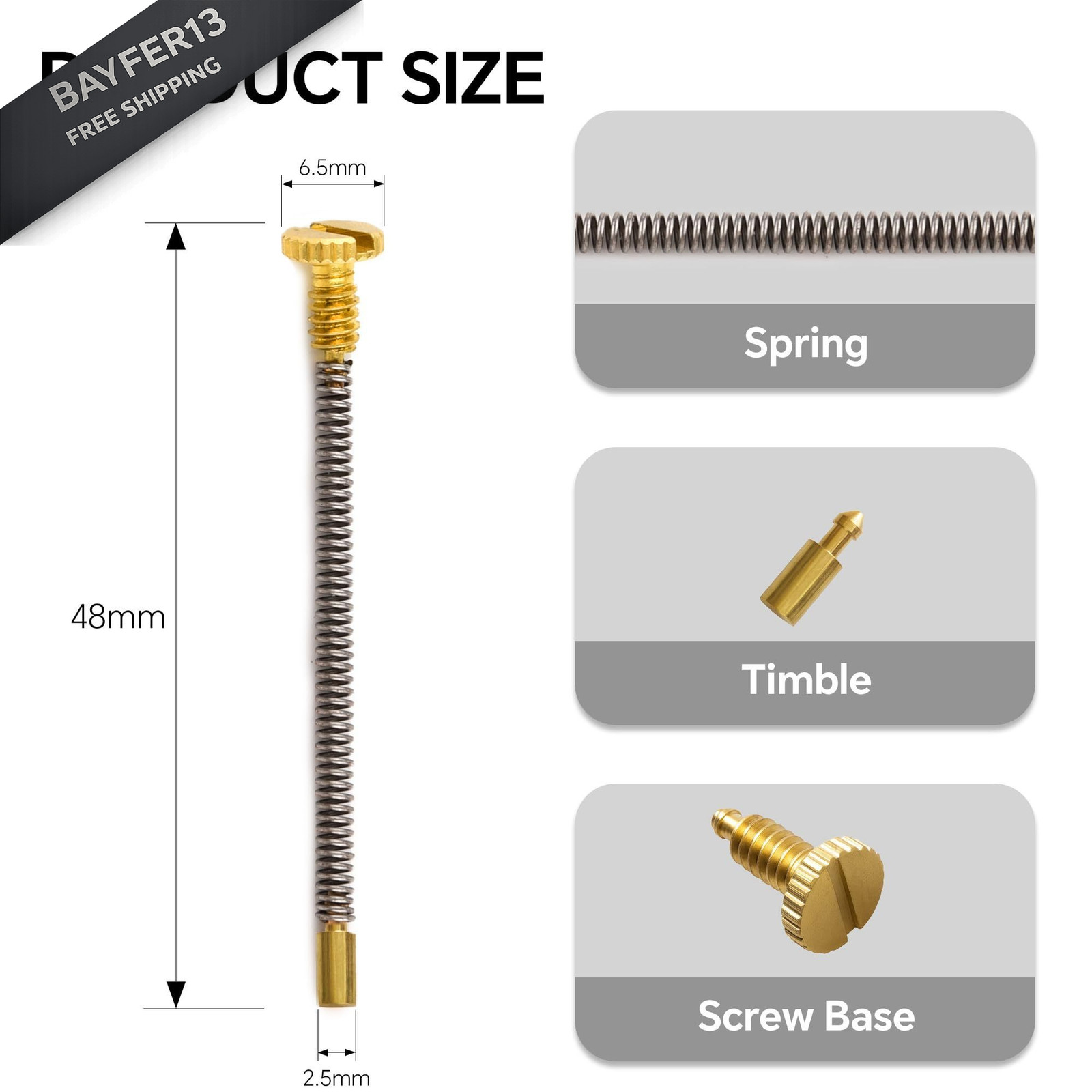 5Pcs Lighter Replacement Repair Kit Flints Screw Spring & Base Gold,grey