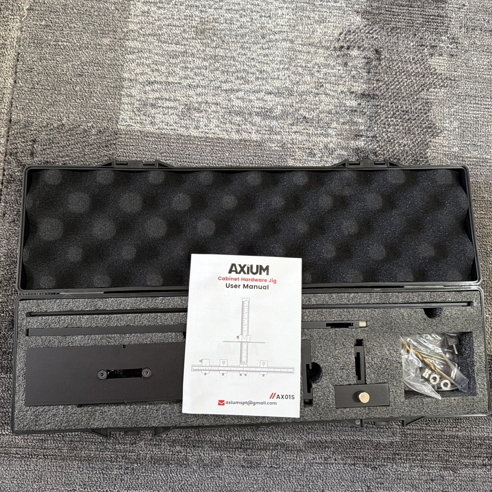 AXIUM AX015 Cabinet Hardware Jig Aluminum Adjustable Drill Guide for Drawer