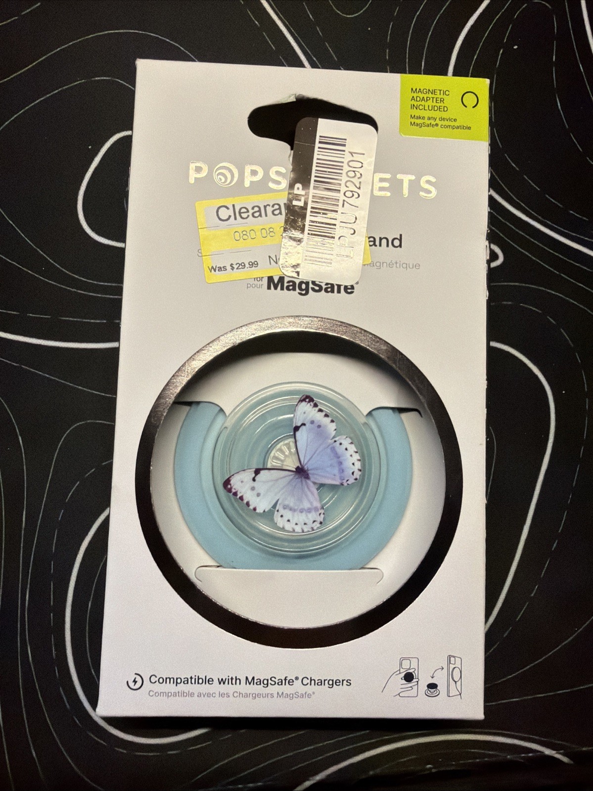 PopSockets Magnetic Phone Grip Stand w/ MagSafe - Butterfly design - NEW