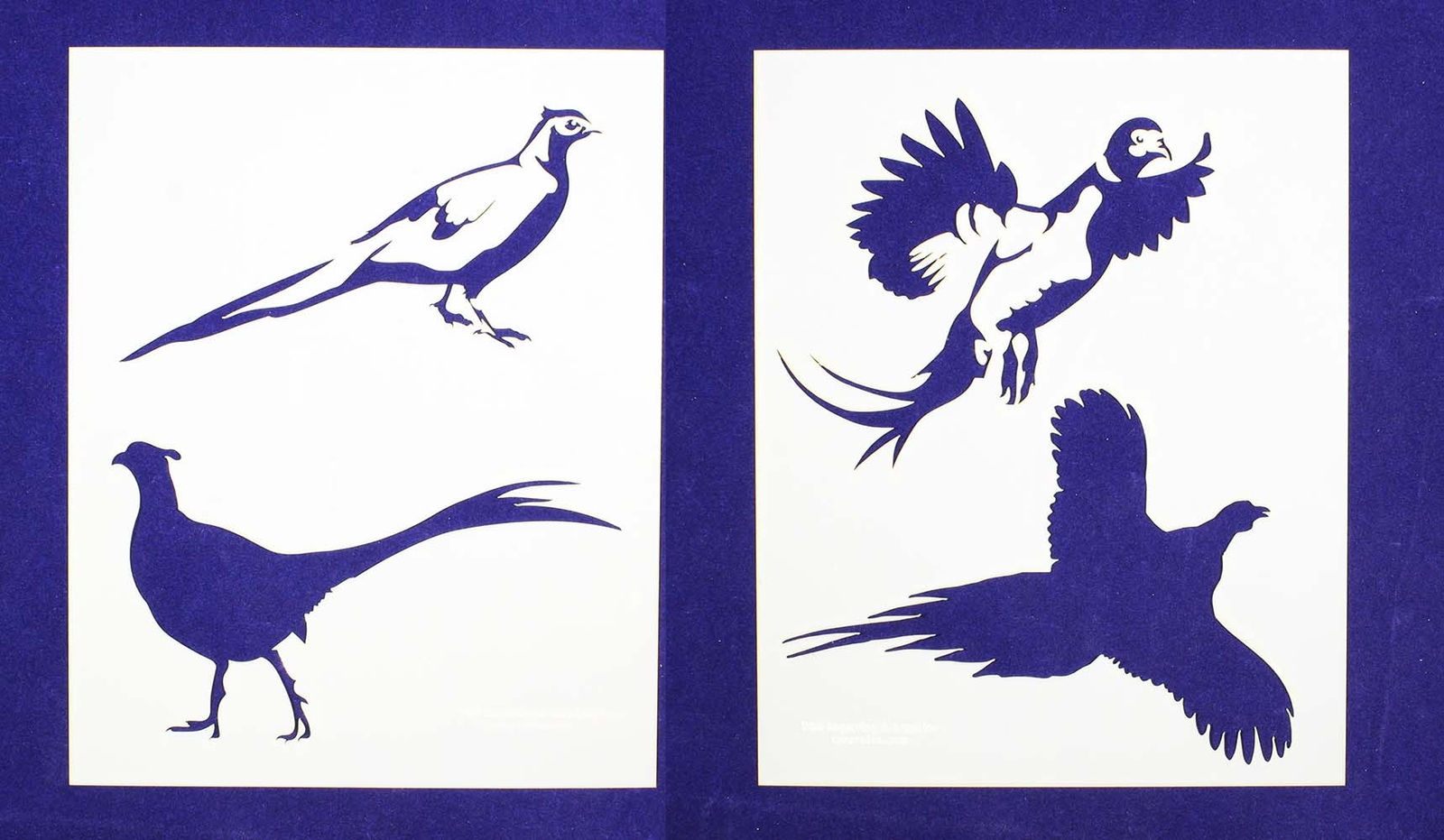 Pheasant Stencils-2 pc Set-14 Mil Mylar- Painting/Crafts/Template