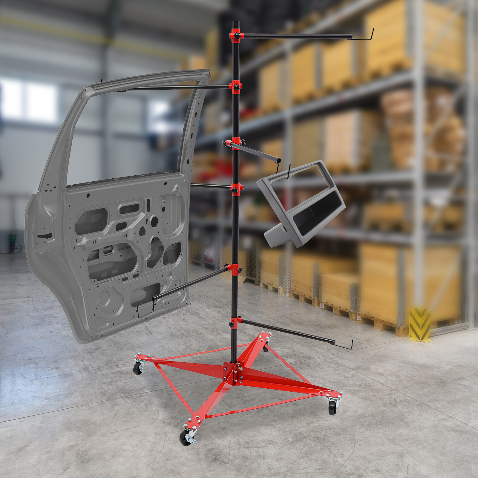 Auto Body Door Fender Center Post Hang Paint Stand Adjustable Panel Tree Holder