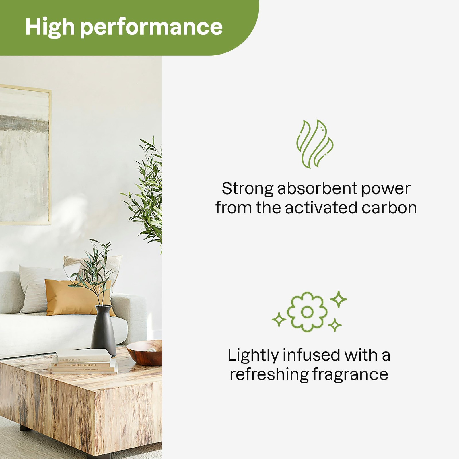 Bio Absorbant Air Purifier with Activated Carbon, Plant- and Mineral-Based, A...