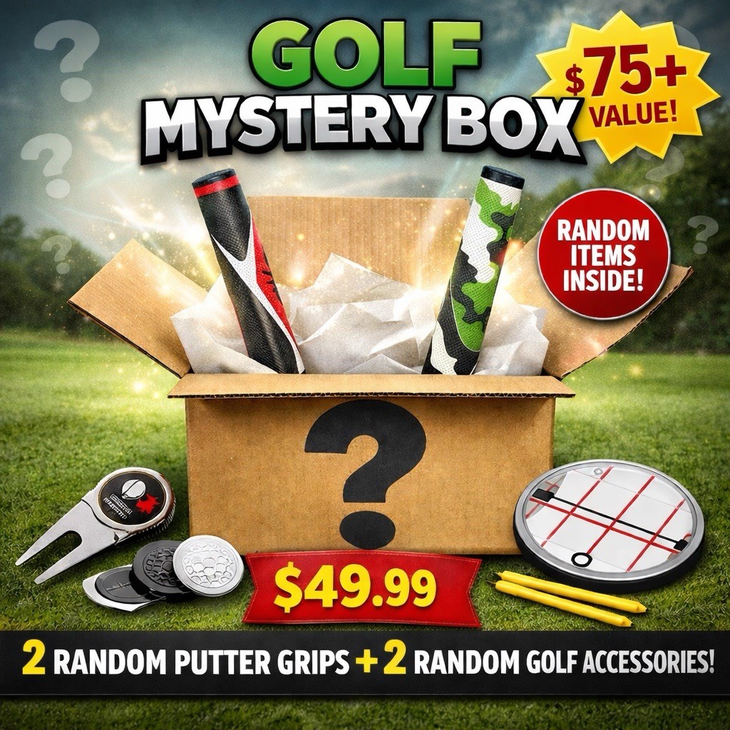 Golf Mystery Lot – 2 Random Putter Grips + 2 Golf Accessories - 75$ Value