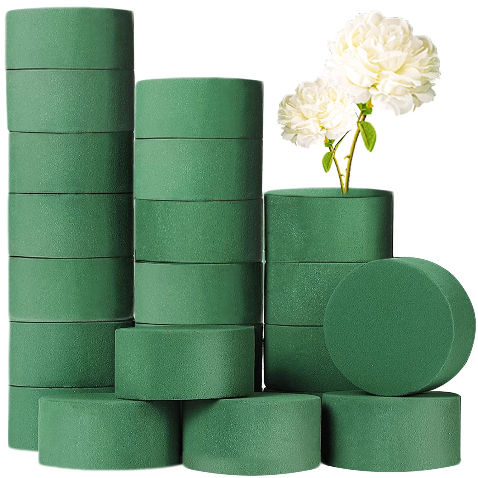 20 PCS Round Floral Foam,Green Wet Foam Block,Wet Florist 20
