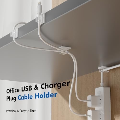 60Pcs Cable Clips, Small, Clear, Adhesive Wire Clips, Cable Management Wire O...