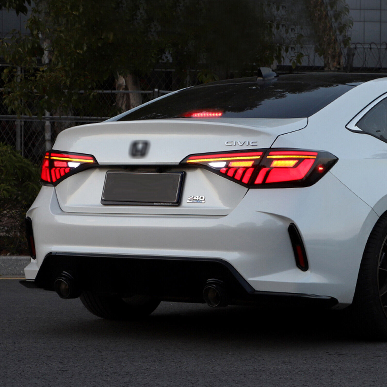 V2 Demon Eye Tail Lights for Honda Civic Sedan 2022-2025 11th Gen Smoked/White