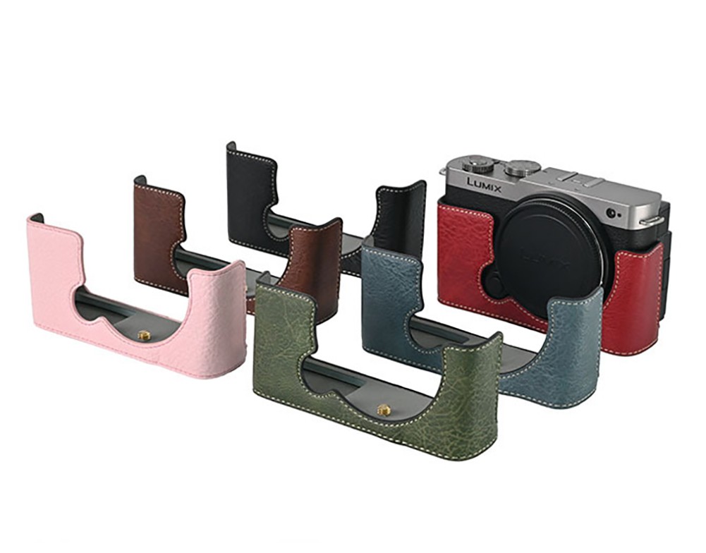 PU Leather Camera Half Case Cover Shell for Panasonic Lumix S9 S5 II FZ80 G100K