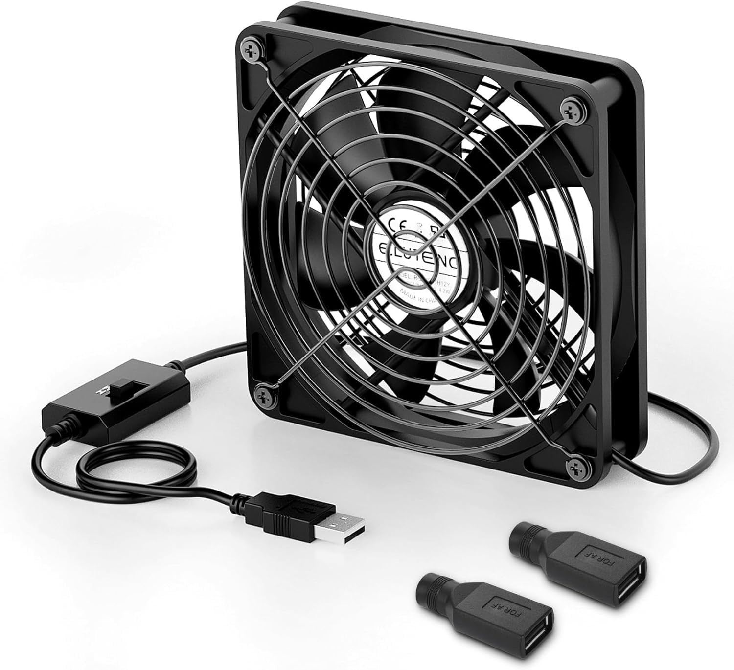 KEYNICE USB Cooling Fan 12cm 1500RPM 3-Speed Quiet PC Router Cooler