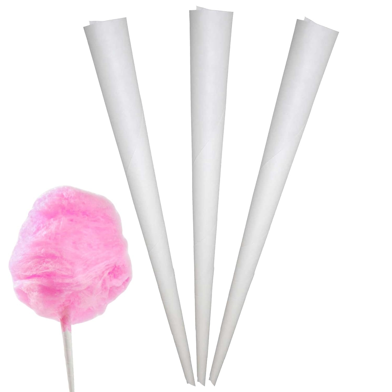 Perfectware Cotton Candy Cones 100 Count 11 Inch Kraft Paper Party Supplies