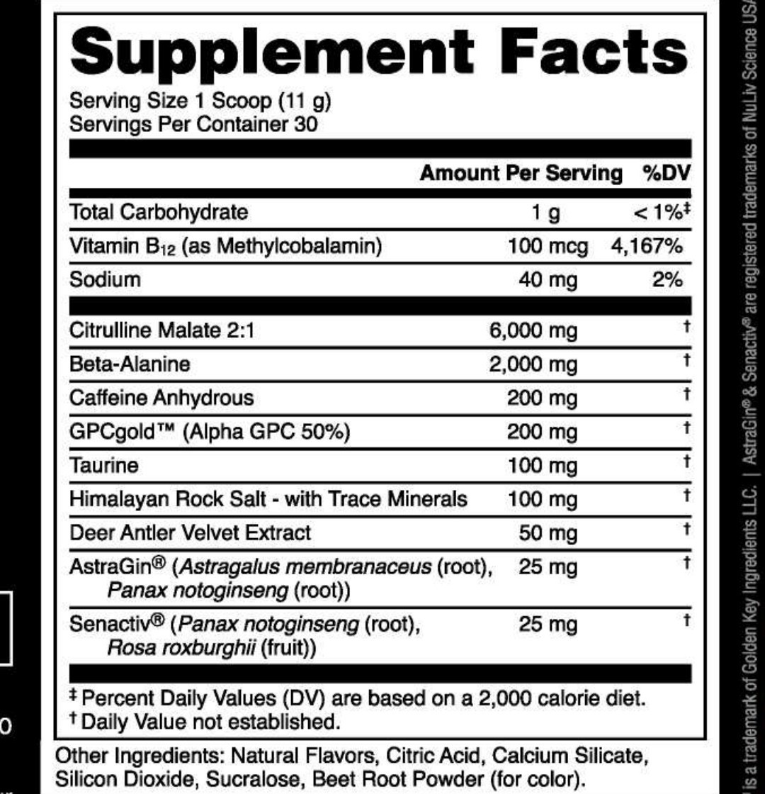 Bucked Up Dragon Fruit Lemonade - Preworkout (30 Servings)