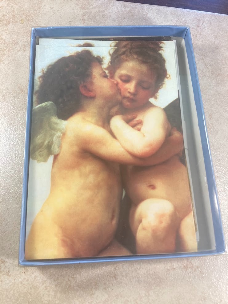 Vintage Angels Note Card Set Box 1990s Blank Cherub Bouguereau Day Dream 12 Ct