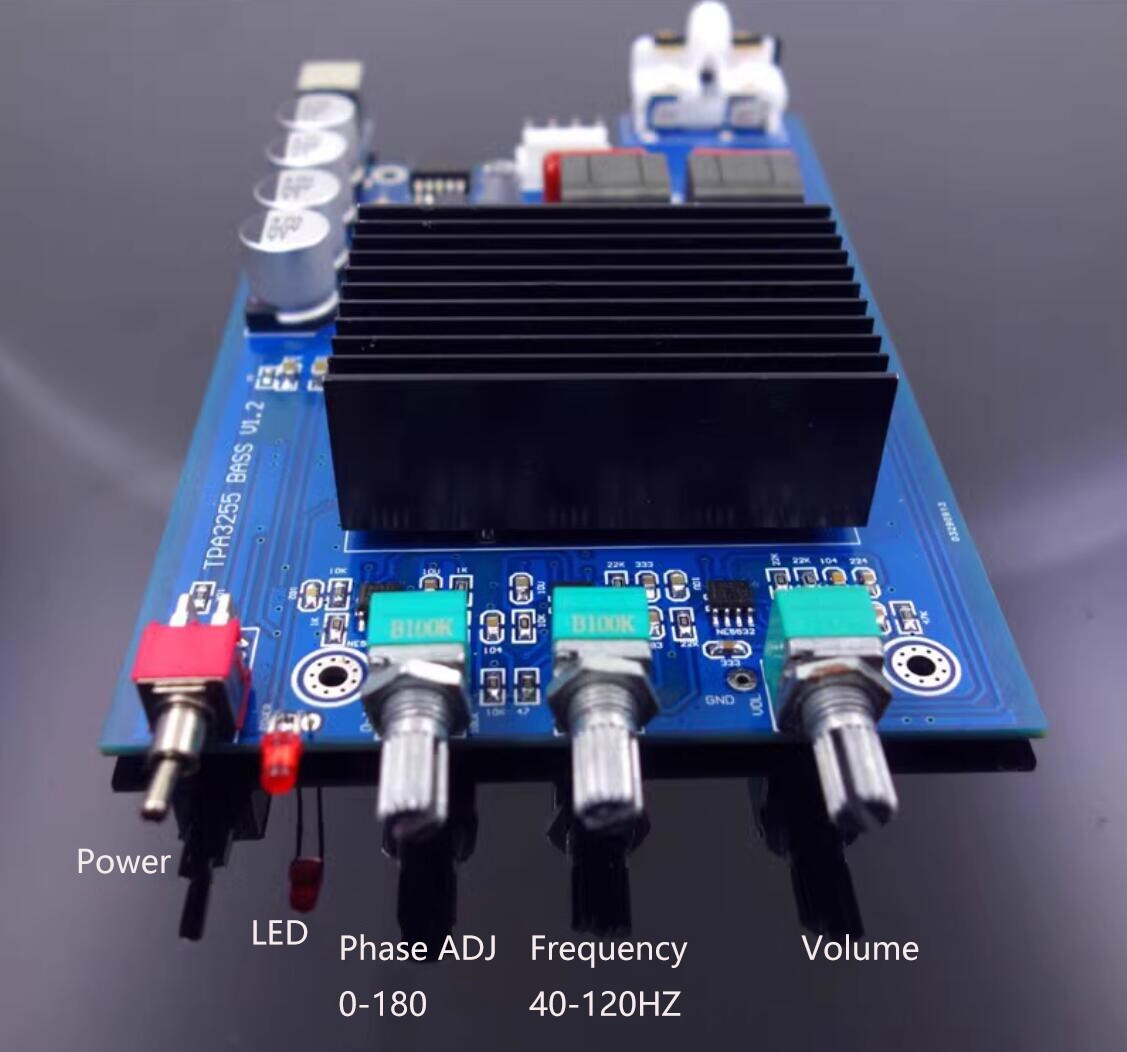 Mono Subwoofer Amplifier 600W Class D AMP BASS Frequency Adjustable