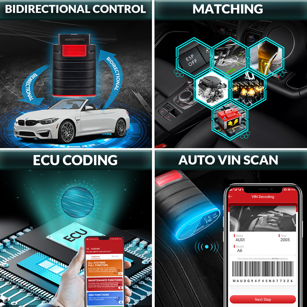 THINKCAR THINKDIAG Bidirectional OBD2 Scanner Diagnostic Tool Full Software free