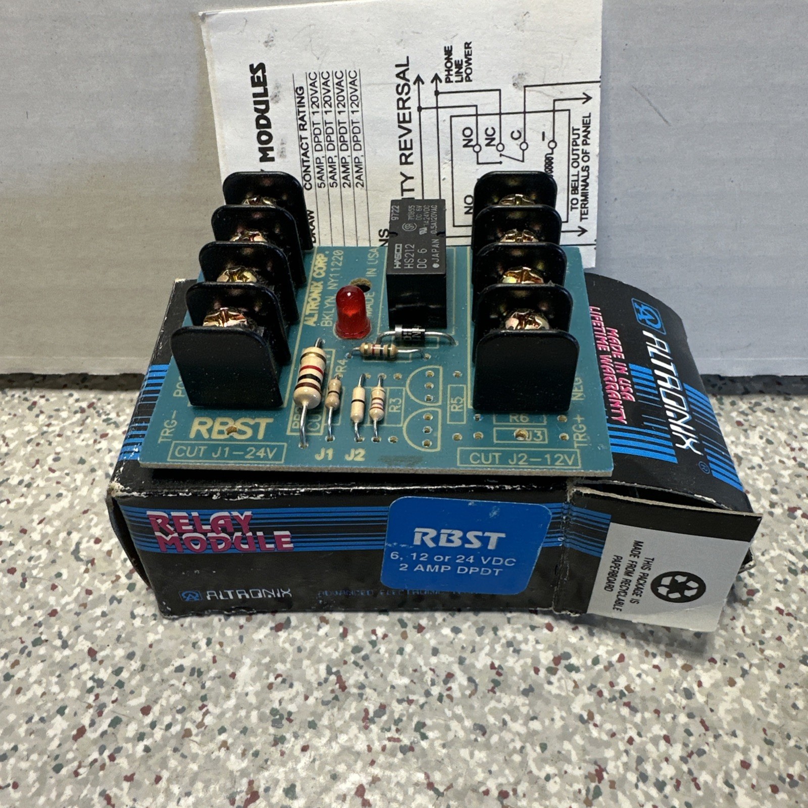 **NEW**  RBST 6,12 or 24VDC Relay Module Altronix