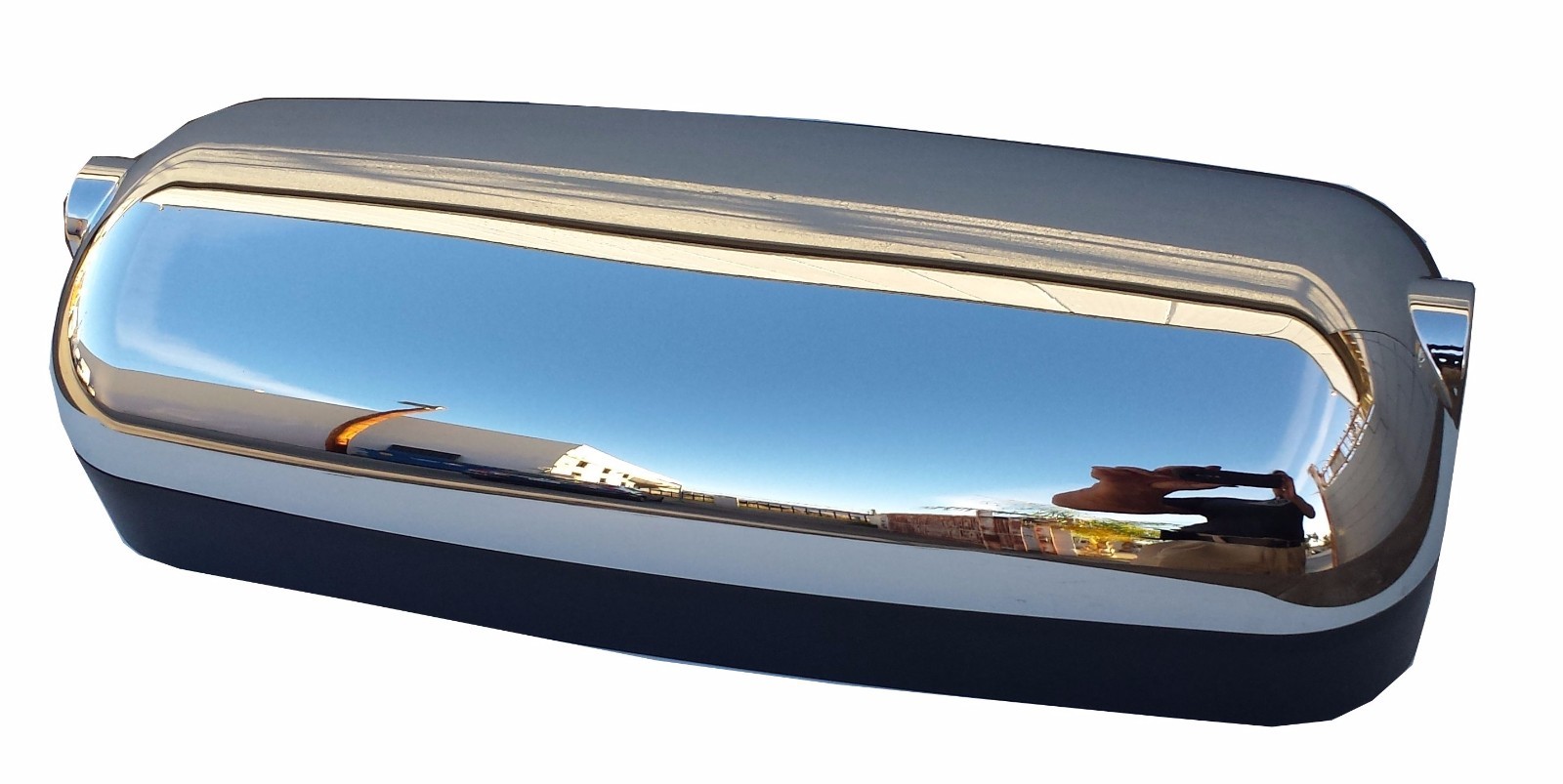 8"X19" Aerodynamic Chrome Mirror Head Assembly (Manual) FLAT GLASS MIRROR