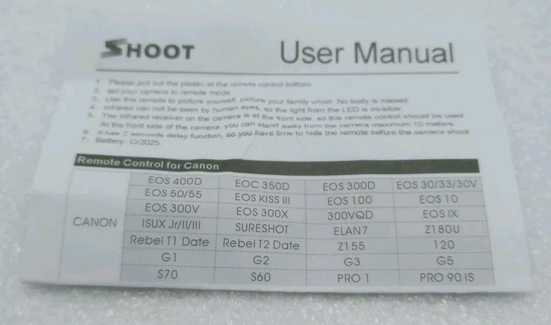 Universal RC-1 Camera Remote Controller ~ Canon - Sony - Nikon & More *New*