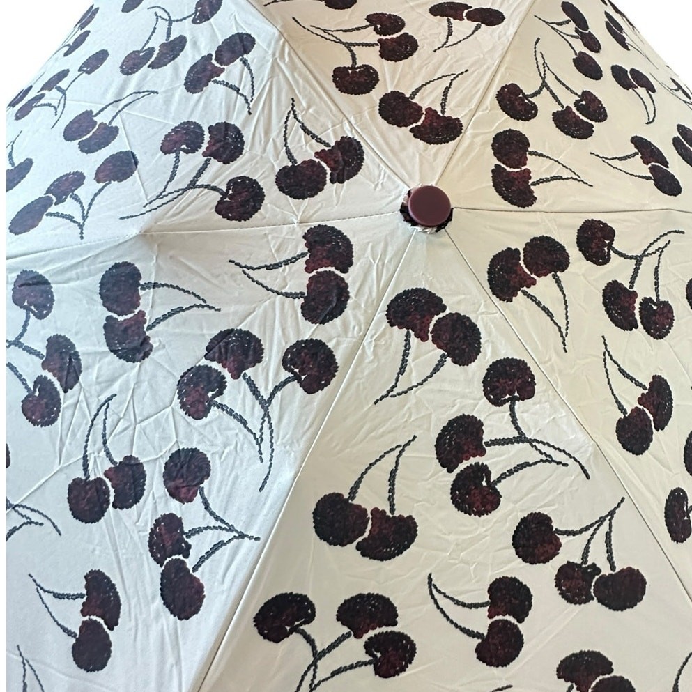 Coach Uv Protection Mini Umbrella With Cherry Print