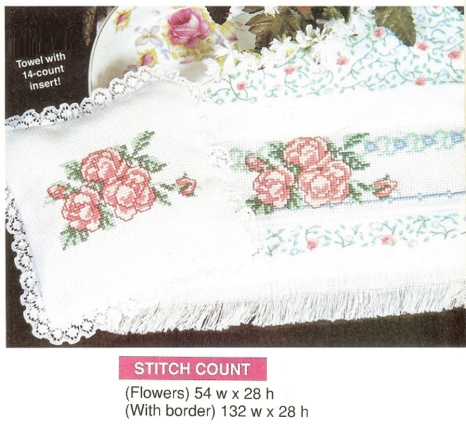 SPRING VINE TOWEL BORDER  -  CROSS STITCH PATTERN ONLY    HM - SUR