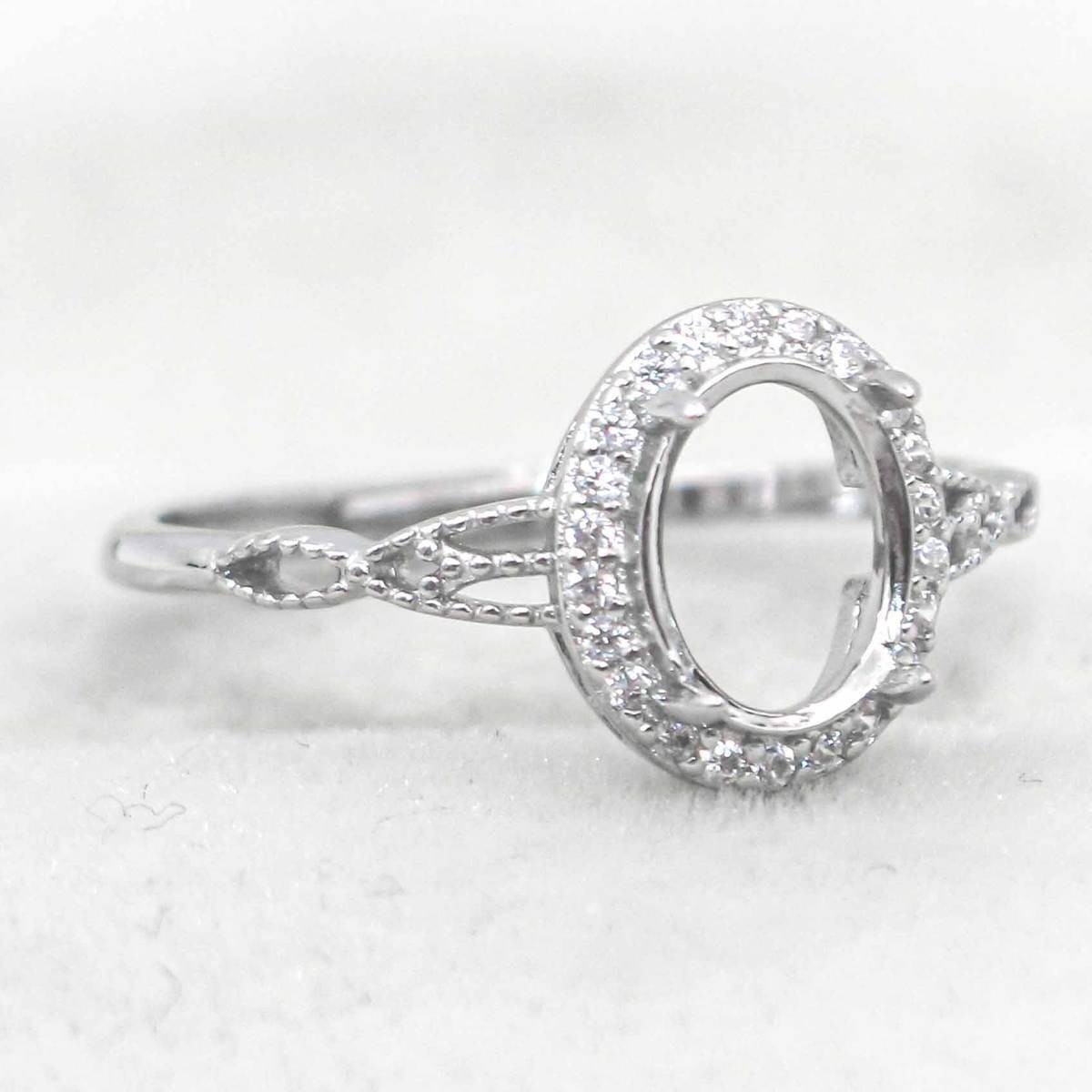 925 Sterling Silver Semi Mount 7X5mm Oval Frame Ring Blank Frame Wedding Ring