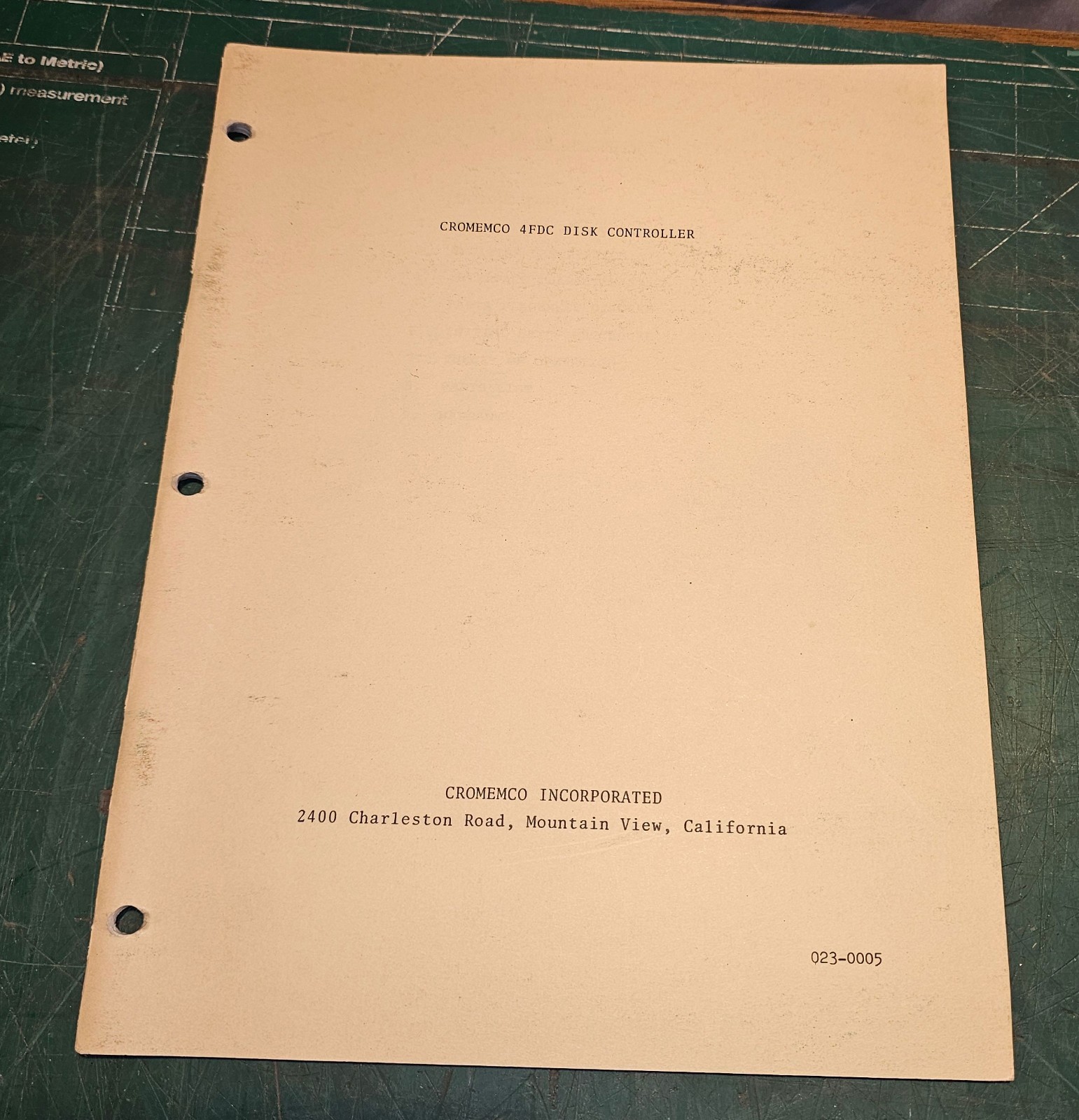 3 CROMEMCO Manuals: Text Formatter/CDOS Text Editor/4FDC Disk Controller 1977-78