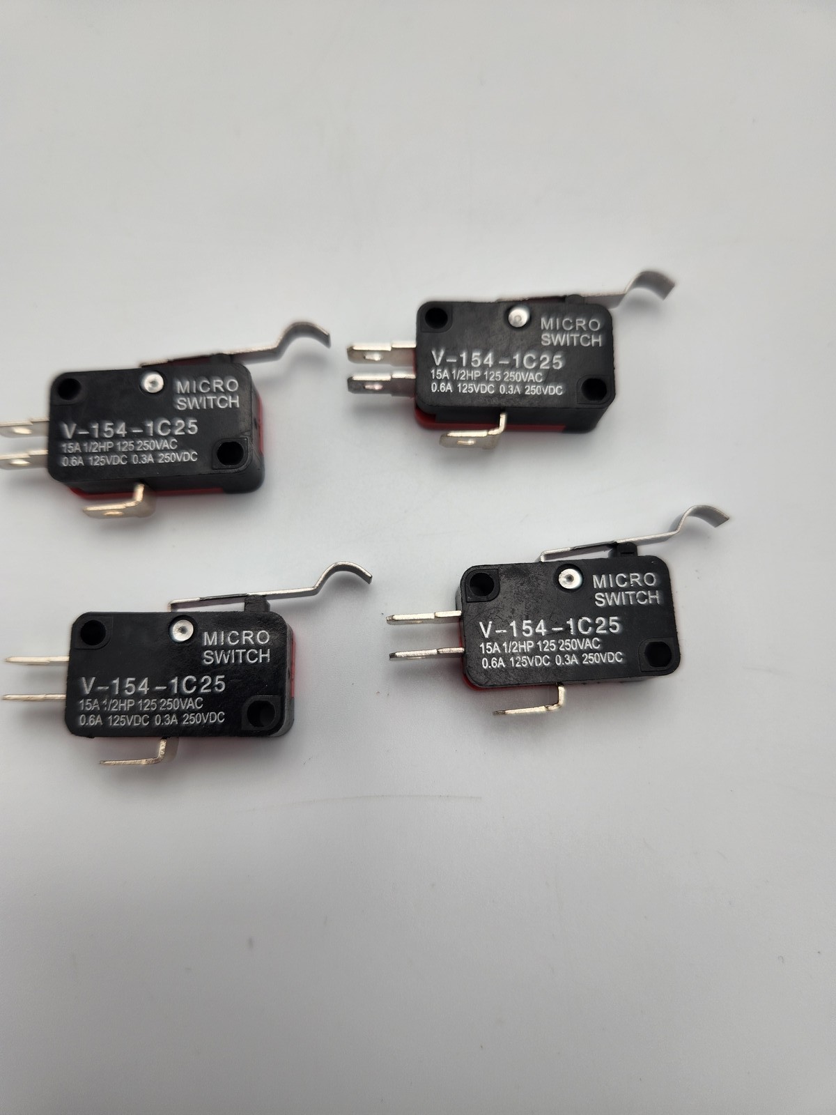 4x Micro Switch V-154-1C25 SPDT 15A 250VAC Snap Action Lever Arm Limit Switch P6
