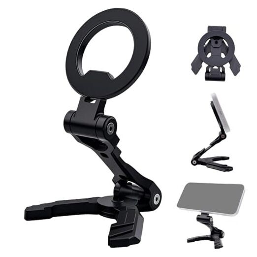 Foldable Magnetic Phone Stand for iPhone 16 15 14 13 12 Series, Aluminum
