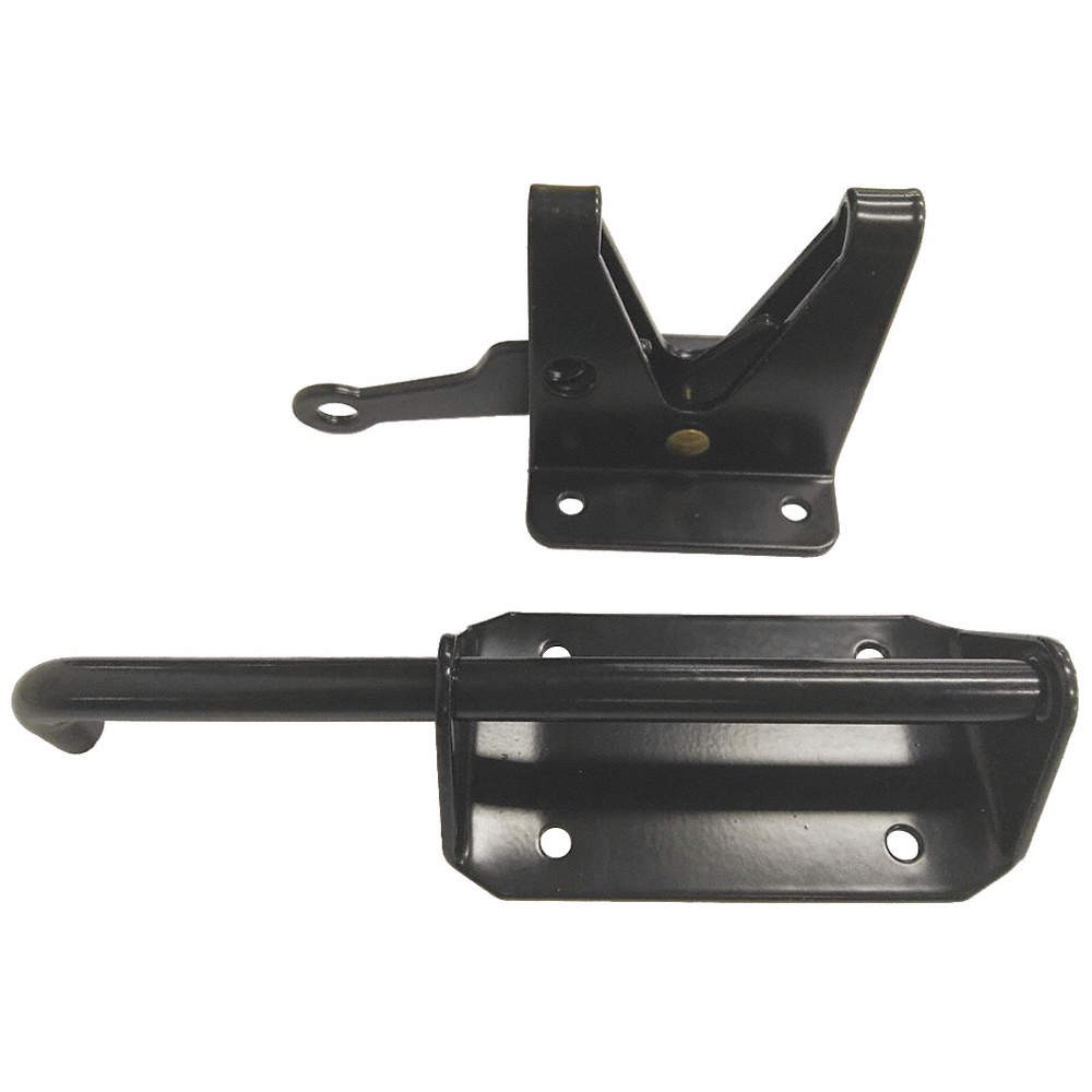 GRAINGER APPROVED 1XMN7 Self-Latching Gate Latch,2.81 In W,Black 1XMN7