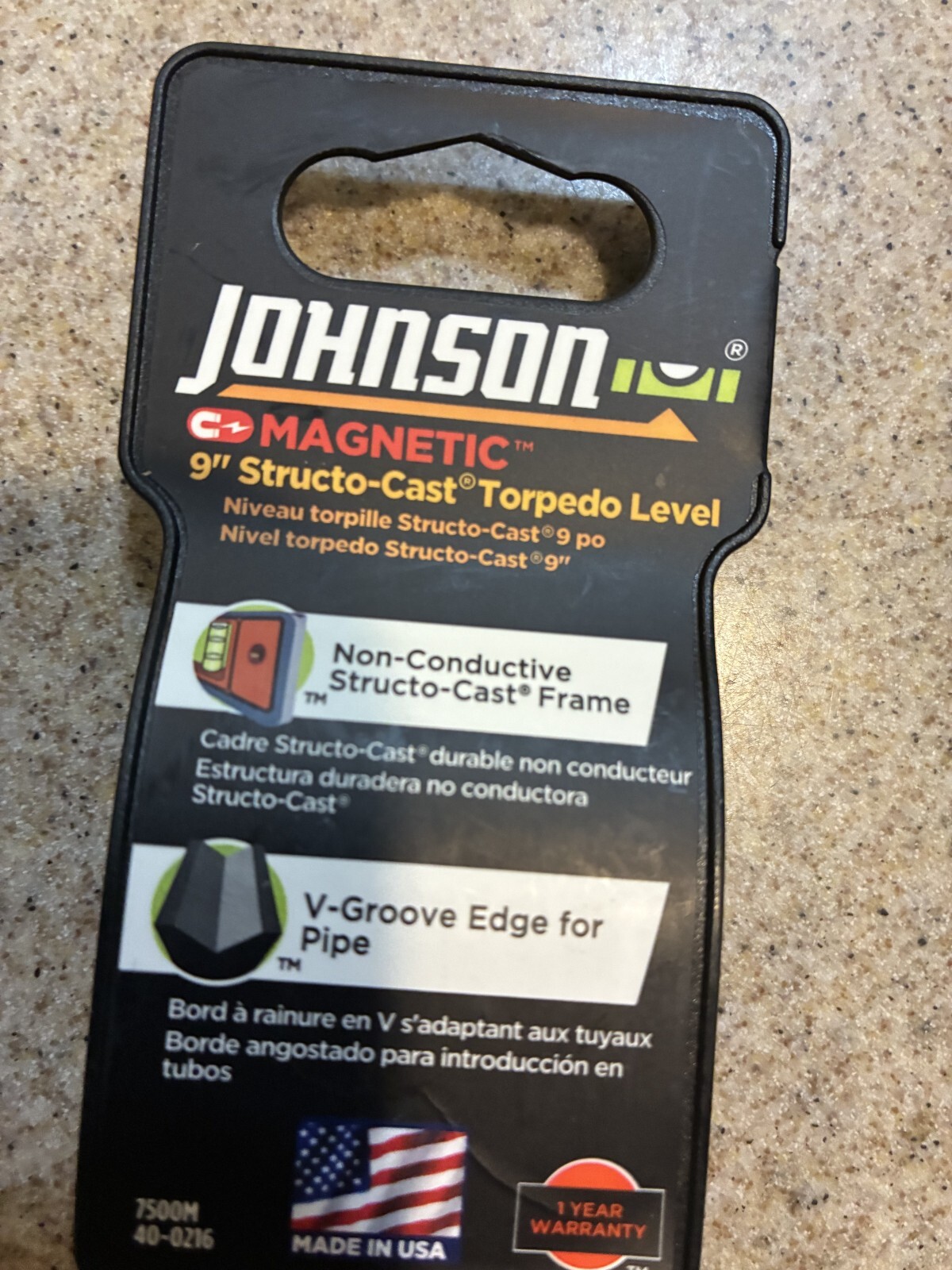 Johnson Magnetic Torpedo Level. 9 inches long. New.