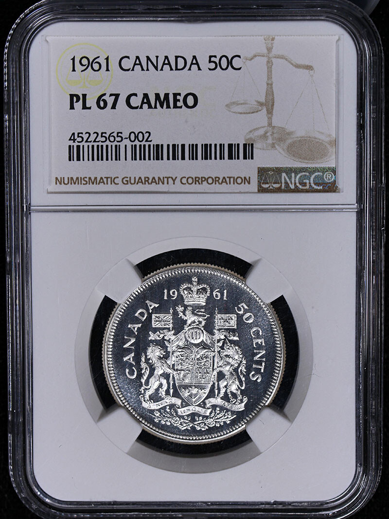 1961 Canada Silver 50 Cent NGC PL67 Cameo Proof-Like