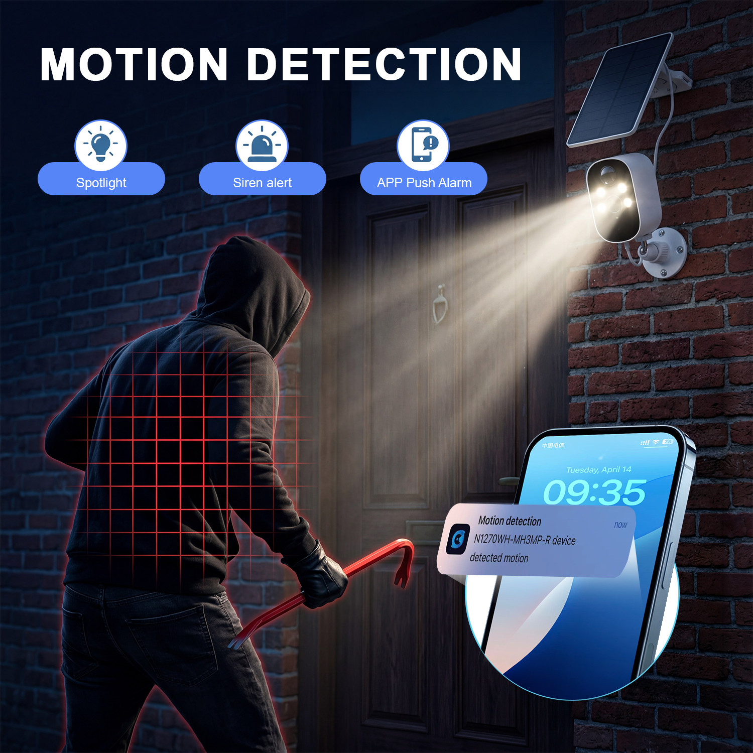 4Pcs Solar Security Camera System Outdoor Wireless WiFi Solar Battery Camera