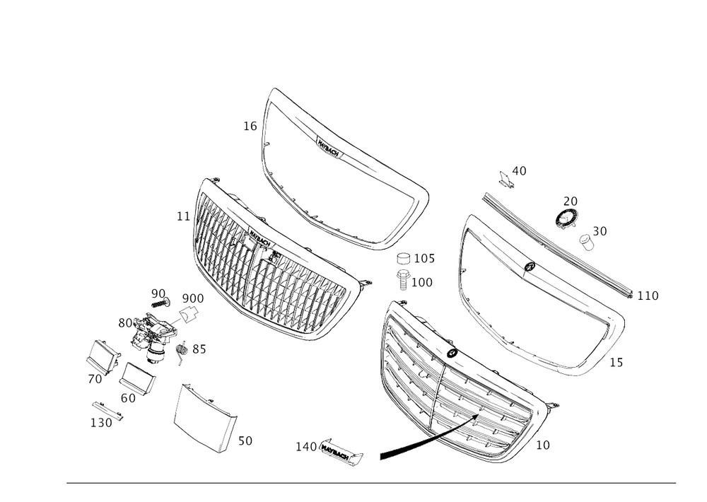 Genuine Mercedes-Benz Cover Radar Sensor 222-821-14-00