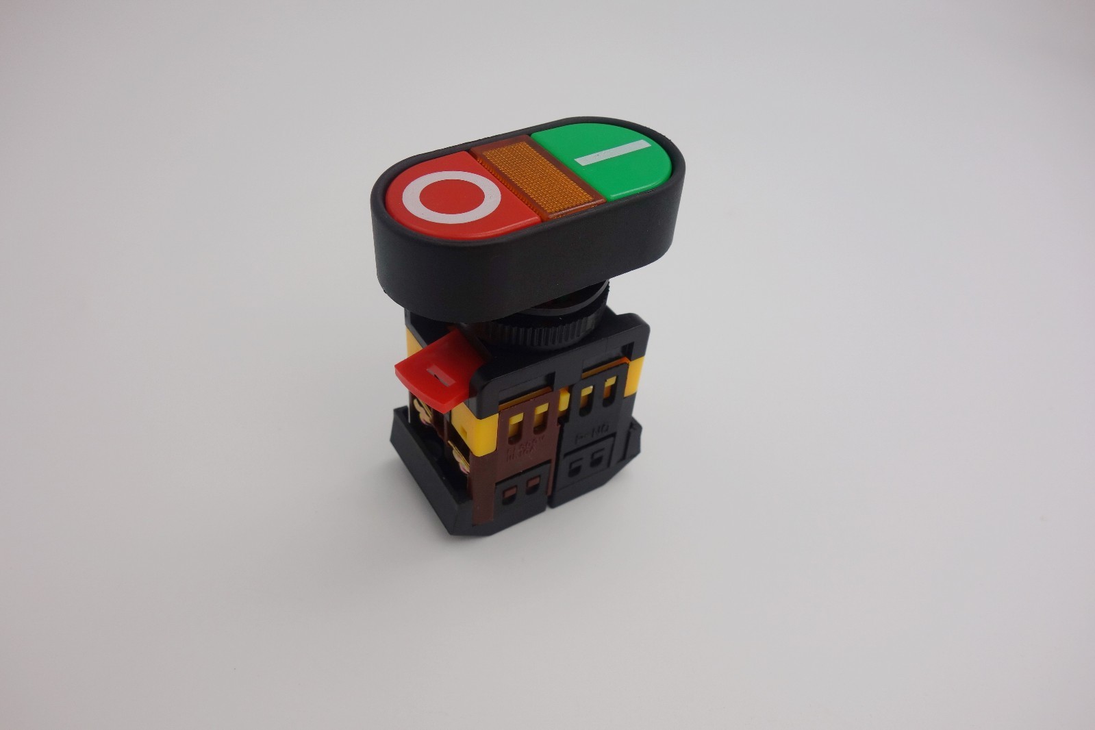 22MM Double head PUSH BUTTON SWITCH with 220V AC LED Light Momentary ON/OFF