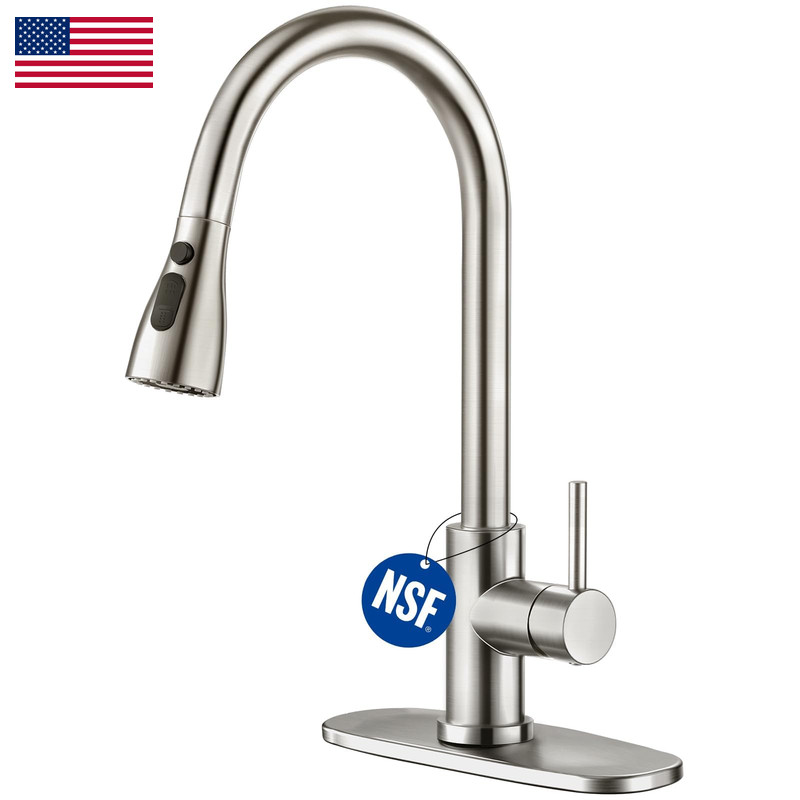 Crea Kitchen Sink Faucetpull Down Kitchen Faucets Sprayer 3 Modesbrushed Nickel