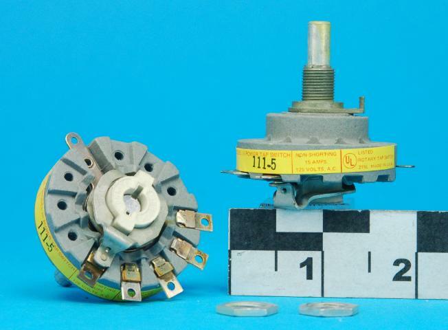 OHMITE - 111-5 - Switch, Rotary Power Tap, SP5P. 15A 125 VAC Panel Mount New
