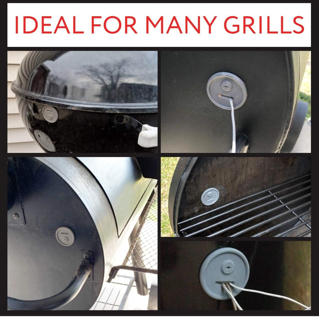 IMPRESA 2 Pack Thermometer and Probe Grommet for Grills - Compatible with Weber
