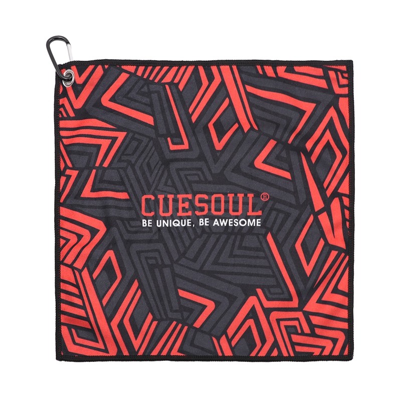CUESOUL Dart Towel Microfiber Towel with Hanging Hook,Quick Dry-Red Lines