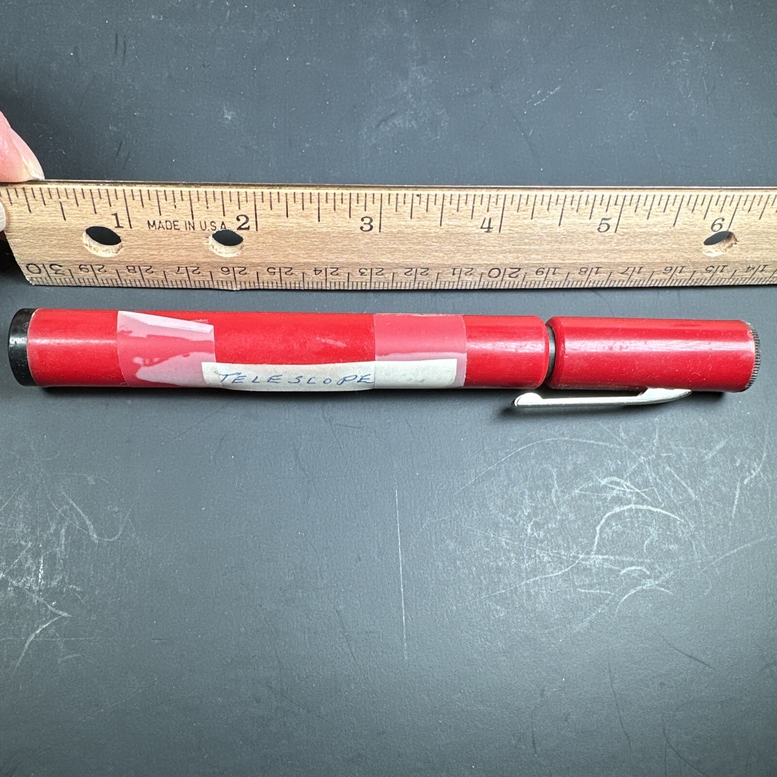 Vintage 1997 Red TASCO Combination Pocket Telescope Microscope