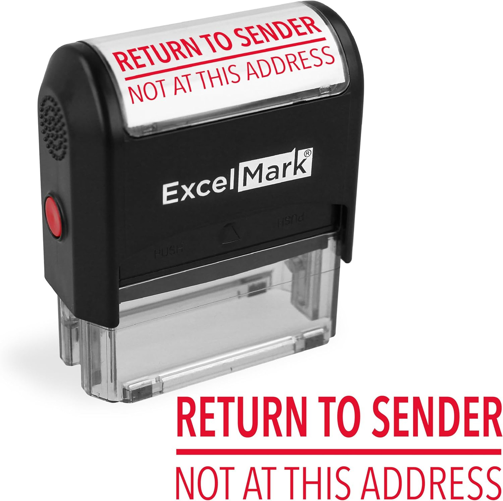 Self-Inking Rubber Stamp Return to Sender Not at This Address Large Red Ink