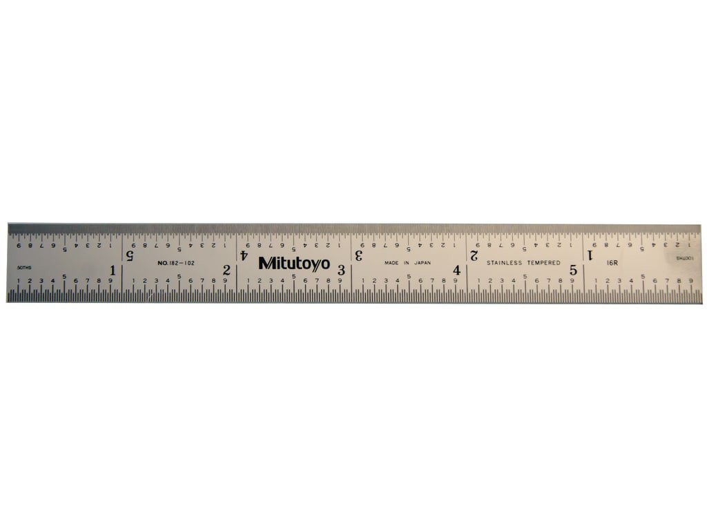 Mitutoyo 182-102 - SERIES 182, WIDE RIGID STEEL RULE, Size - 6in (16R),