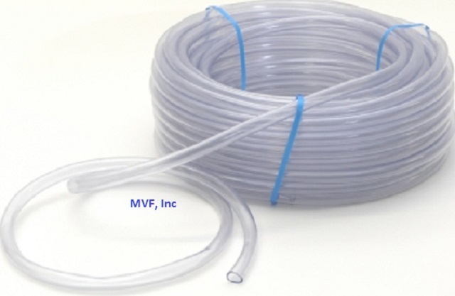 Tubing, PVC Clear (Blue Tint) 1/4" ID x 3/8" OD x 100ft, FDA Approved 510.03