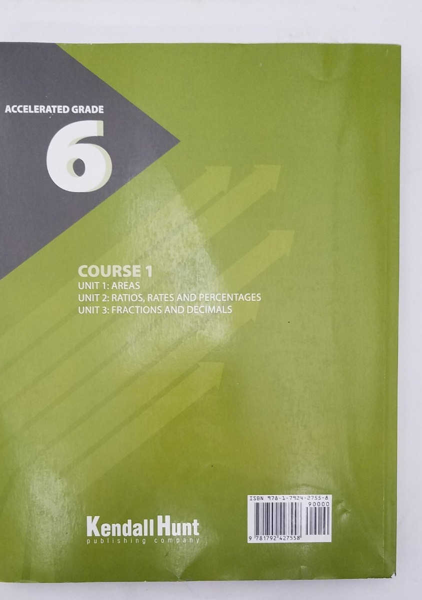 Kendall Hunt Middle School Accelerated Math Gr 6 Course 1 Units 1-3 Student Ed