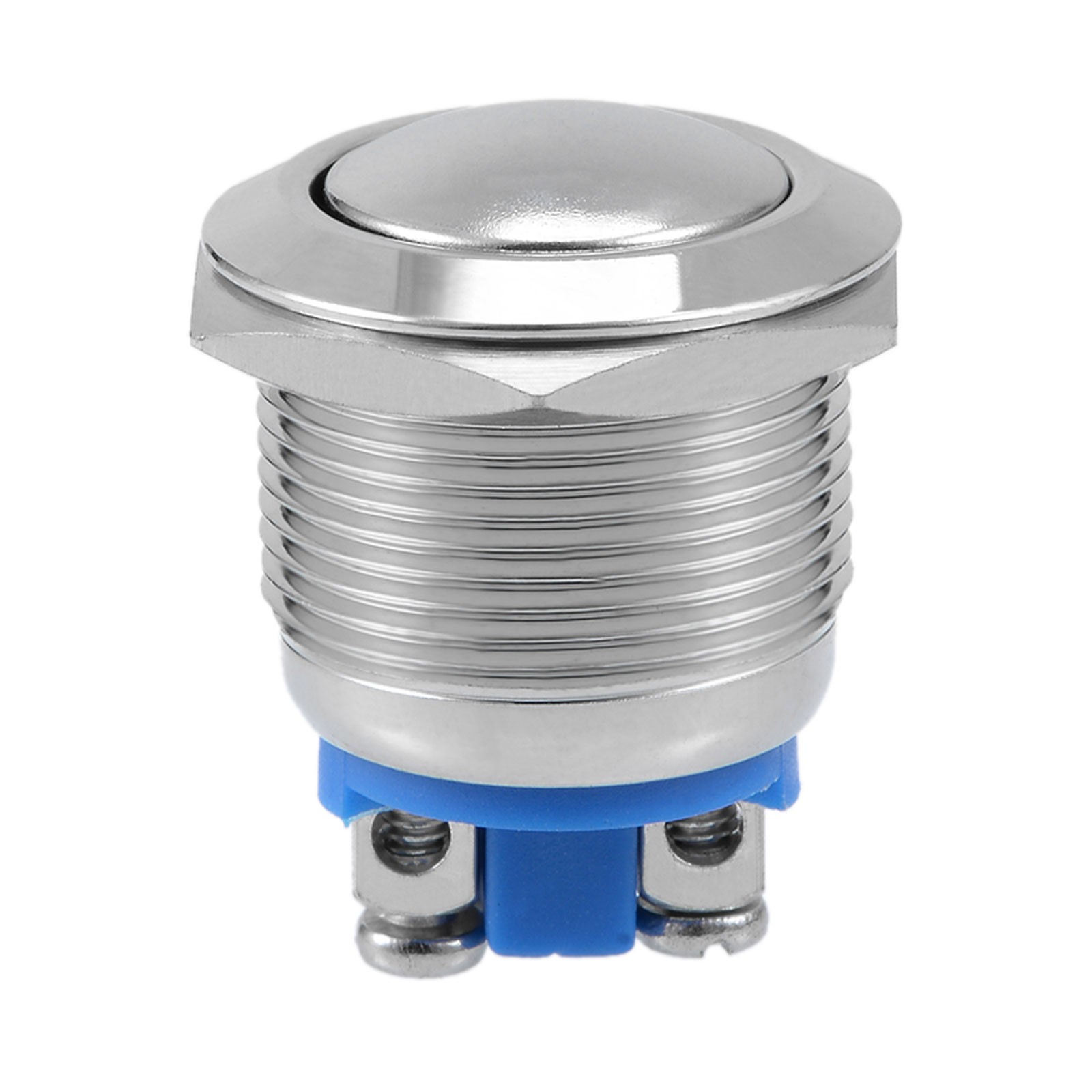 Push Button Switch - 5A / 19mm / Silvery / 1 Pcs