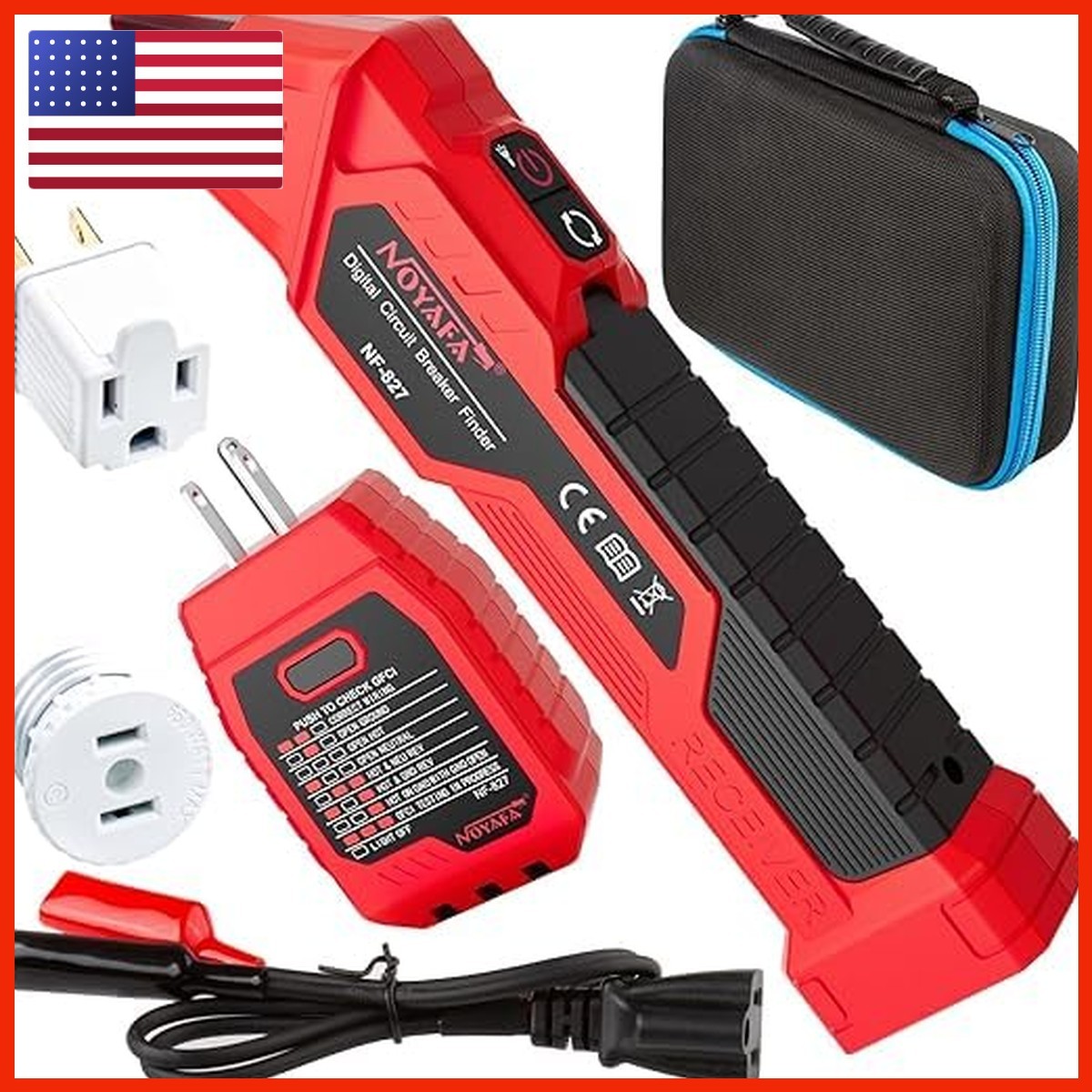 NOYAFA NF-827 Circuit Breaker Finder 3 Accessories GFCI Outlet Tester