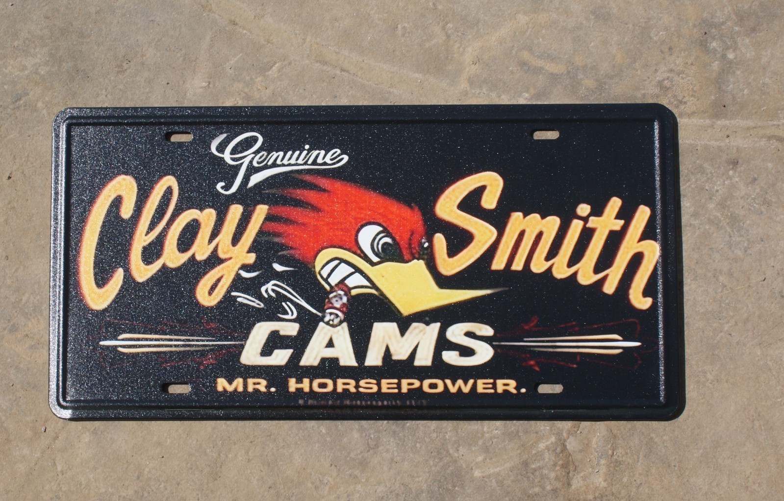 CLAY SMITH CAMS MR HORSEPOWER LICENSE PLATE RAISED EDGE RATROD / STREET ROD ITEM