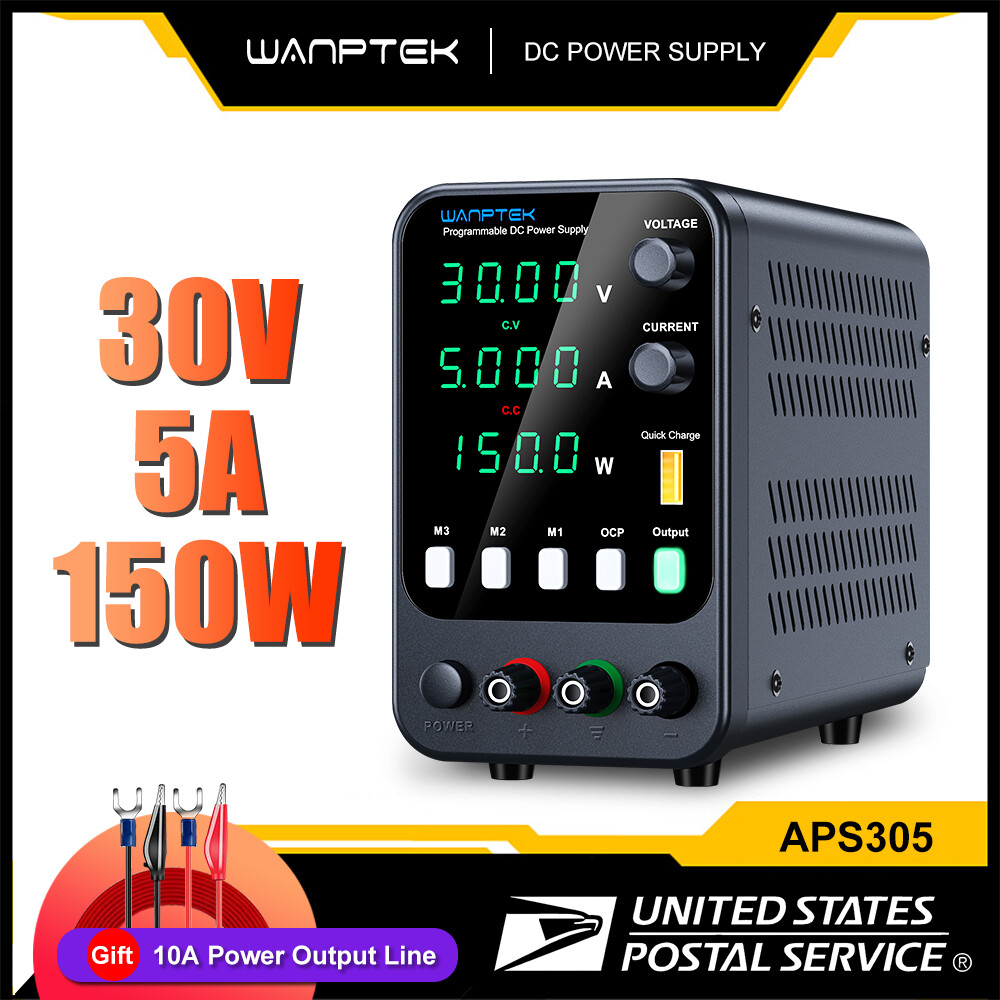 DC 0-30V 5A Adjustable Lab Power Supply Variable Bench Switching Internal Memory